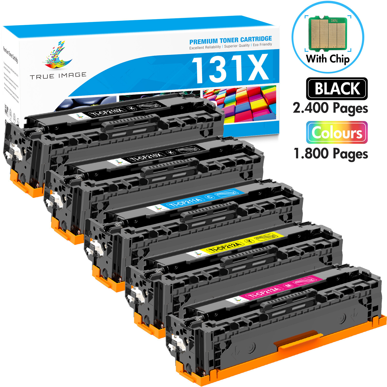 5PK CF210X-CF213A 131X Toner Cartridge Set for HP Laserjet Pro 200 M251nw M276nw