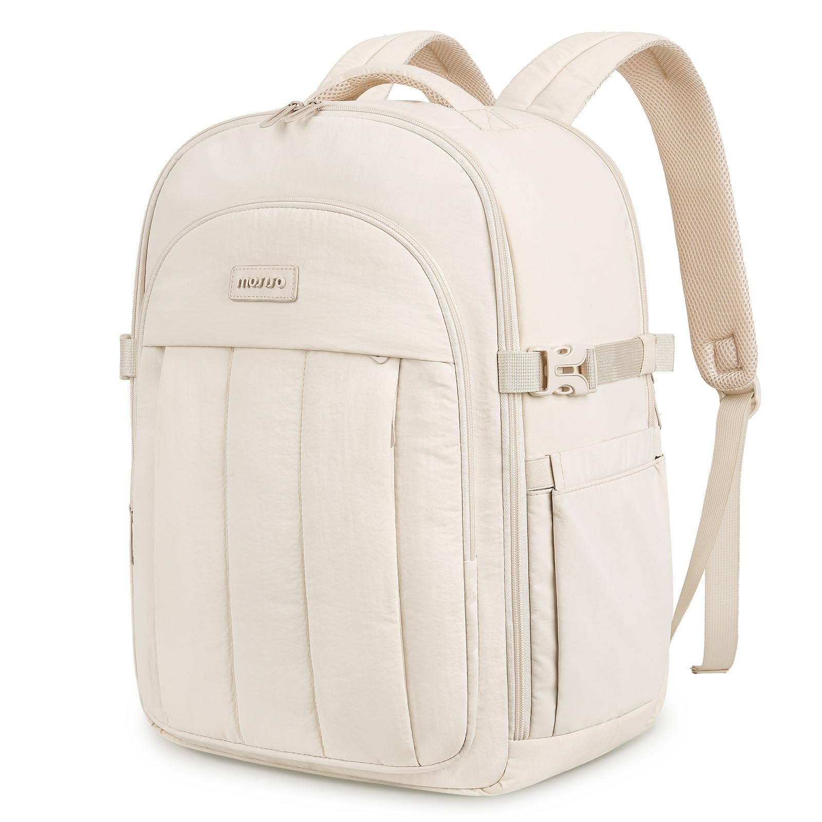 MOSISO 30L Travel Backpack for Women, 16.93 x 11.81 x 9.45 inches, Sand