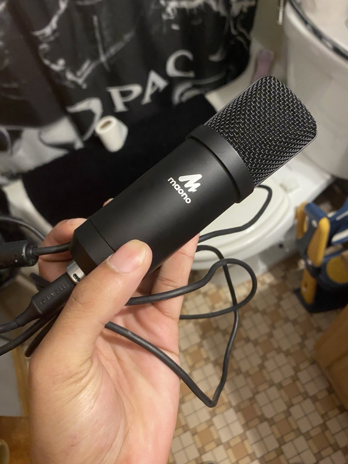 Maono USB Handheld/Stand-Held Microphone Black for Computer PC Laptop Recording