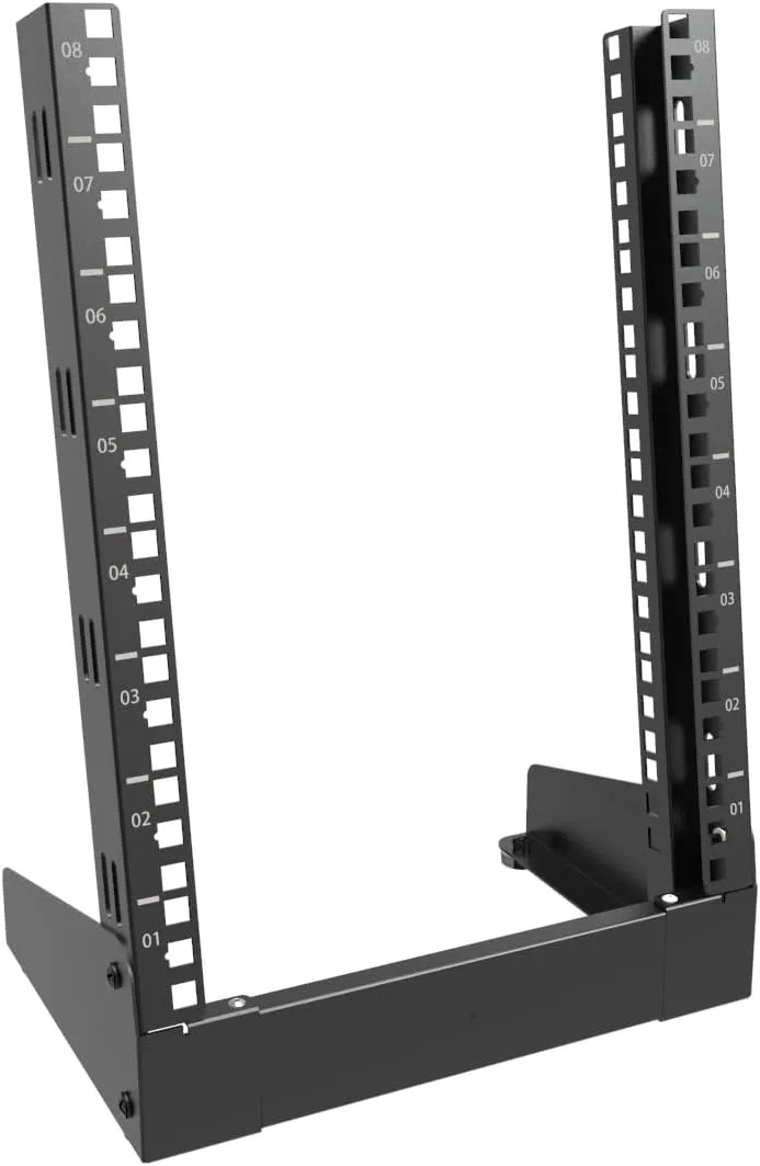 8U Small Desktop Network Rack 10 Inch Mini Open Frame Server Data Storage Stand