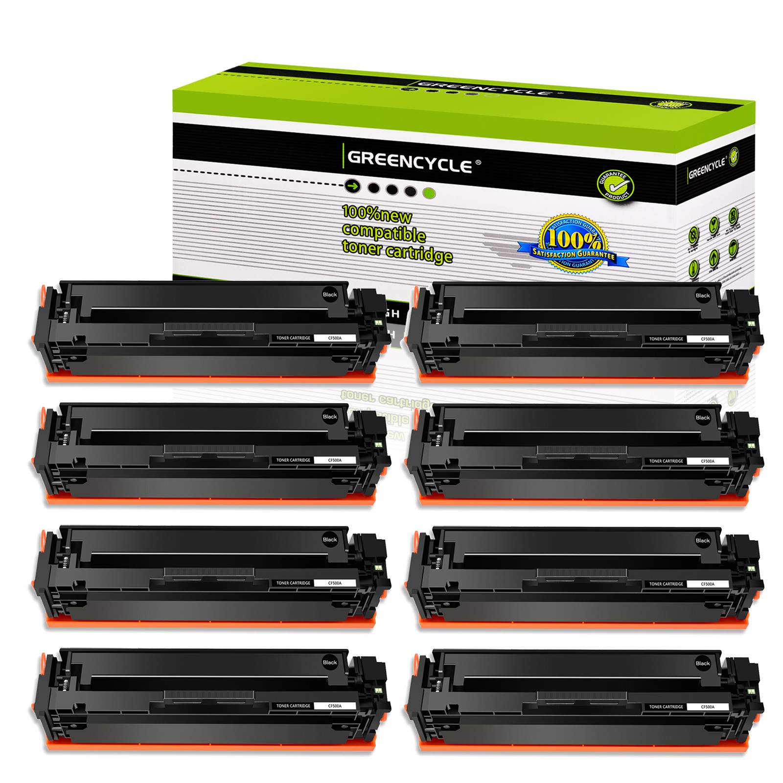 8PK Black CF500A 202A Toner Fits for HP Color LaserJet Pro M254dn M254nw Printer