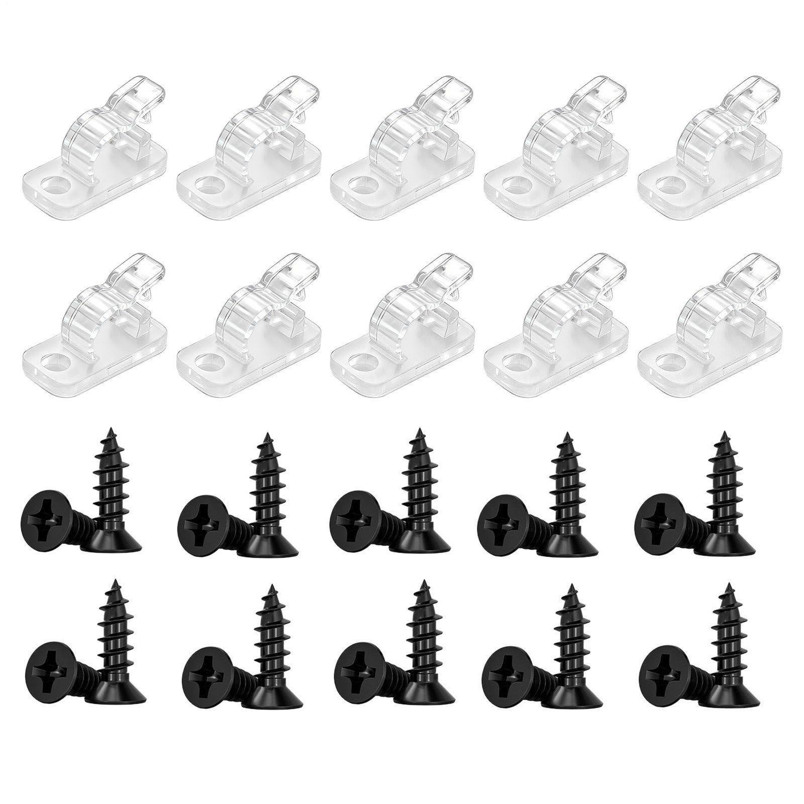 60pcs Cable Clips Self Adhesive & Screw Mount Cord Management Wire Holder