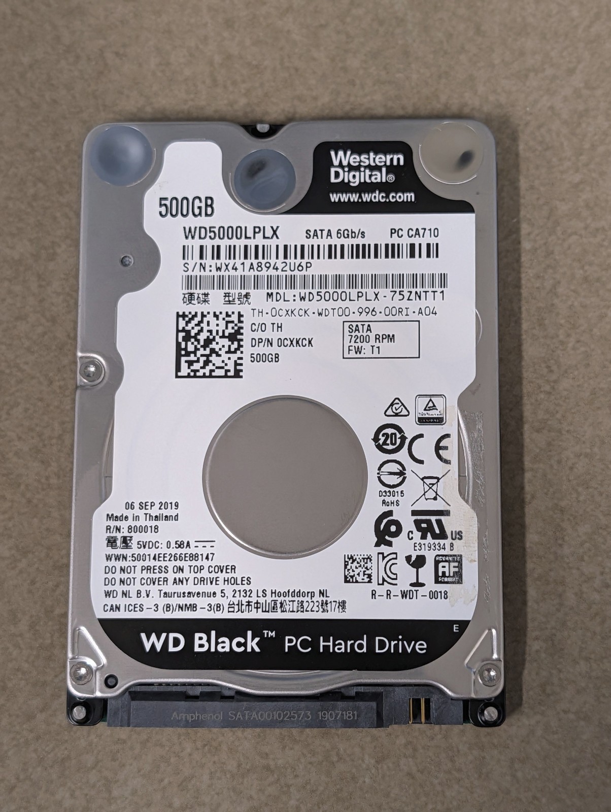 Western Digital WD Black 500GB 2.5" SATA III 7200RPM 32MB HDD WD5000LPLX