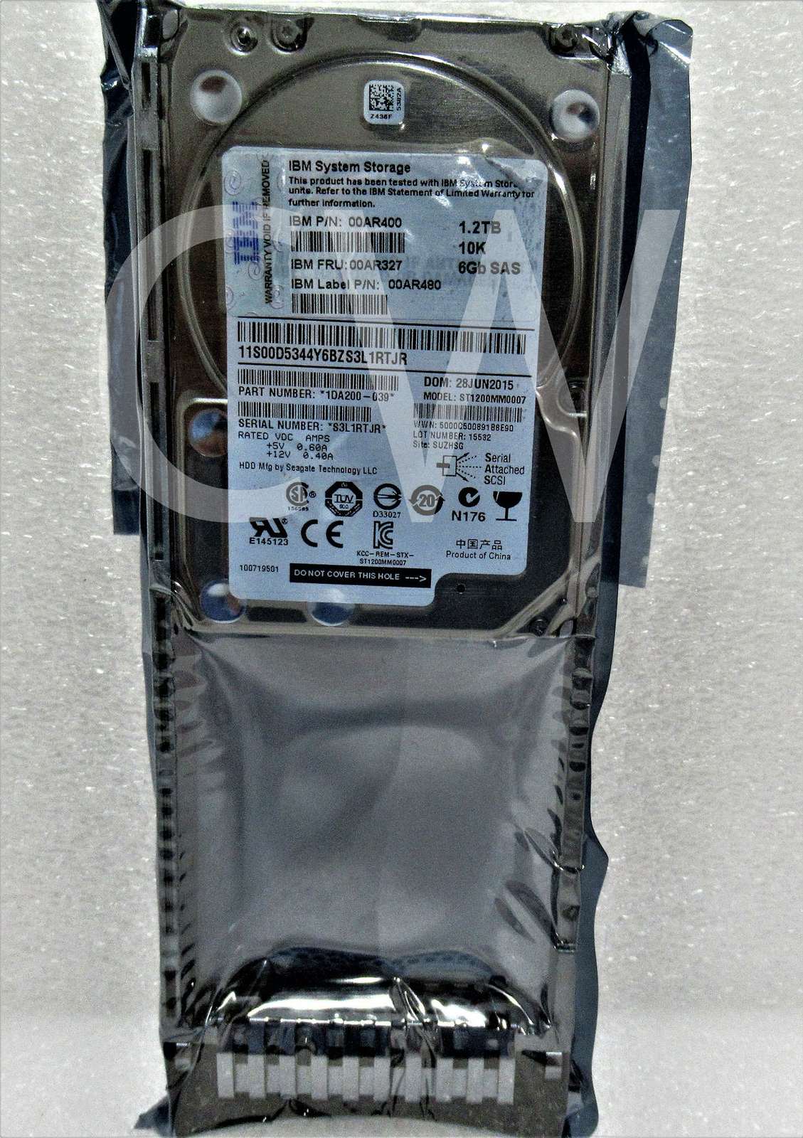 00AR327 00AR400 00AR480 IBM 1.2TB 10K RPM 6Gb/s 2.5" SAS SERVER HDD Hard Drive