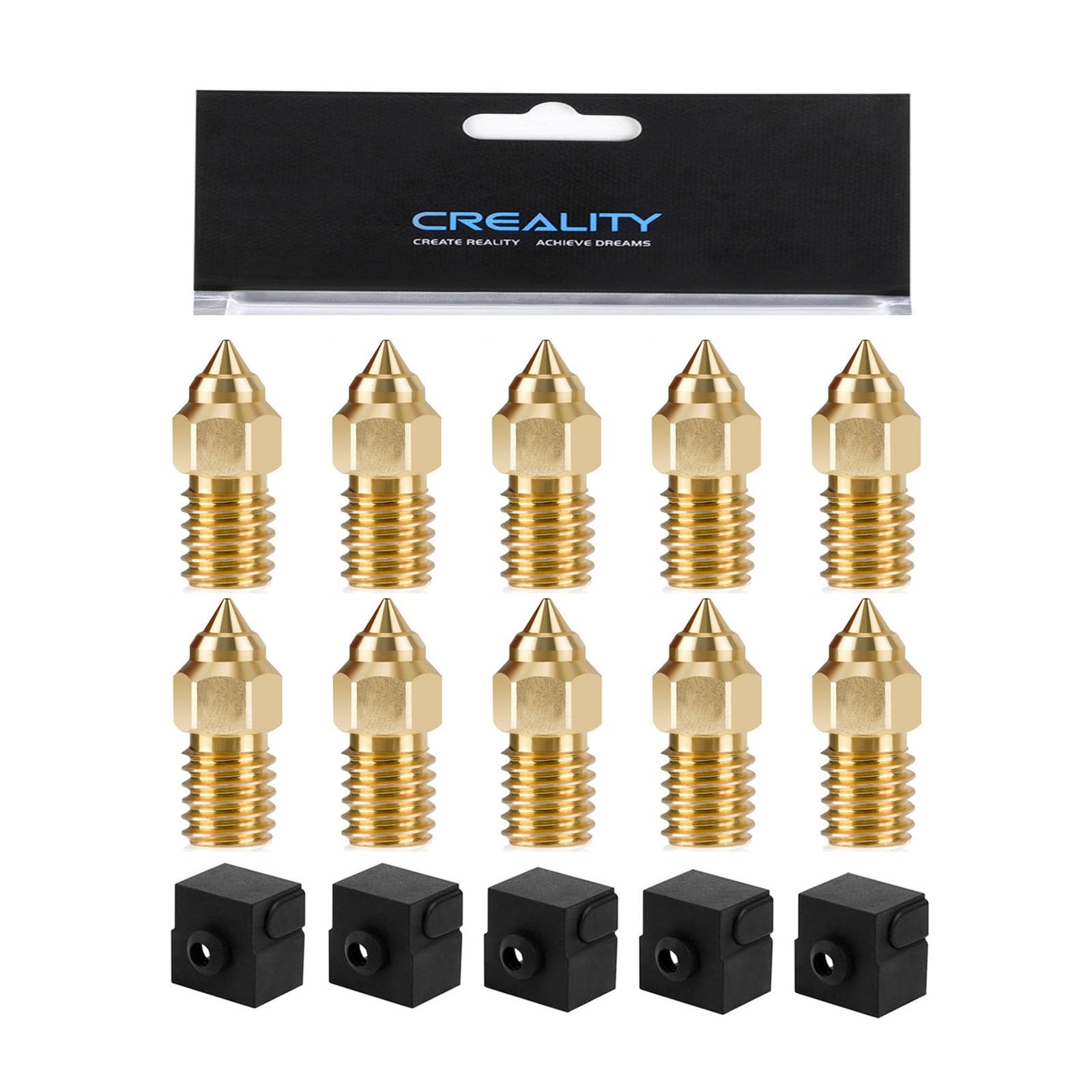 Creality Ender 3 V3 SE Nozzle Kit 10Pcs 0.4mm Brass Nozzles + 5 Silicone Socks