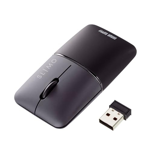 Sanwa Supply Mobile Mouse Bluetooth/Wireless Black SLIMO Series MA-WBBS310BK
