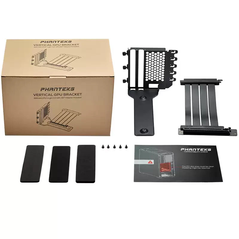 Phanteks Gen4 Vertical GPU Bracket, 220mm Flat Line PCI-E Gen4 x16 Riser Cable