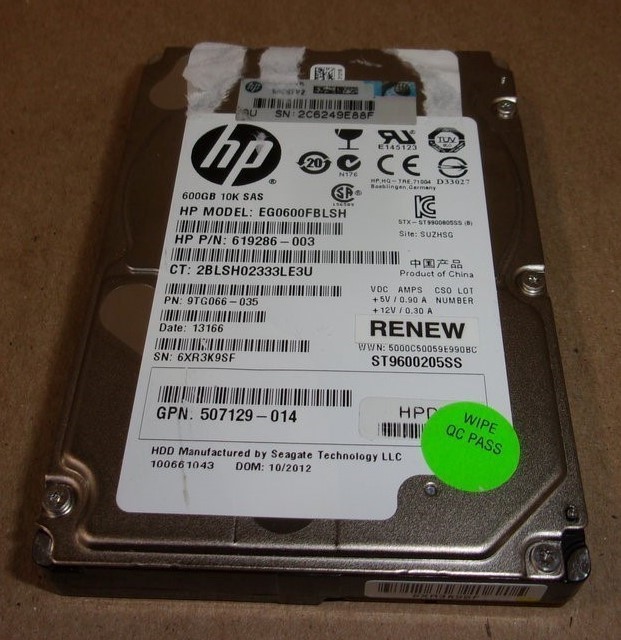 HP EG0600FBLSH 619286-003 SAS 2.5" Hard Drive 600GB