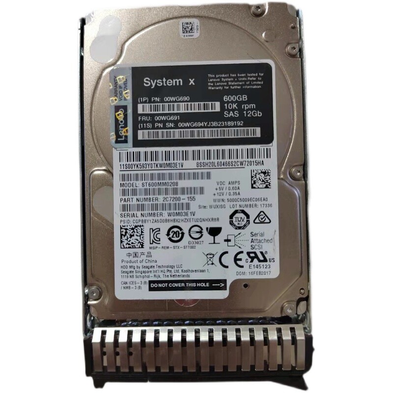 for IBM 600GB 00WG690 00WG691 600GB SAS 10K 12Gbps 2.5" G3HS X3650 M5 HDD