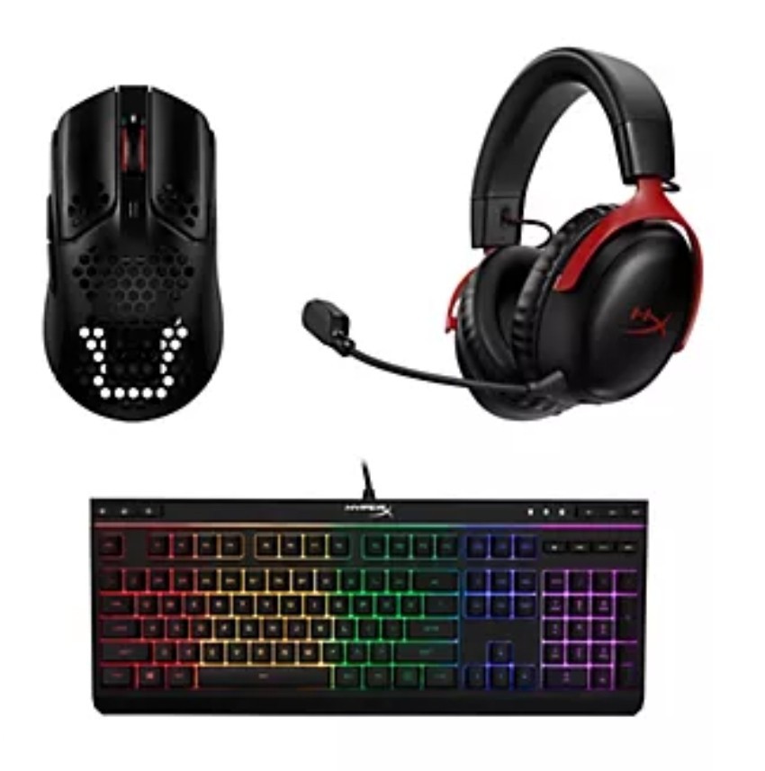 HP Hyper X Gaming Bundle Cloud 3 Mic, Haste Wireless Mouse, Alloy Core Keyboard