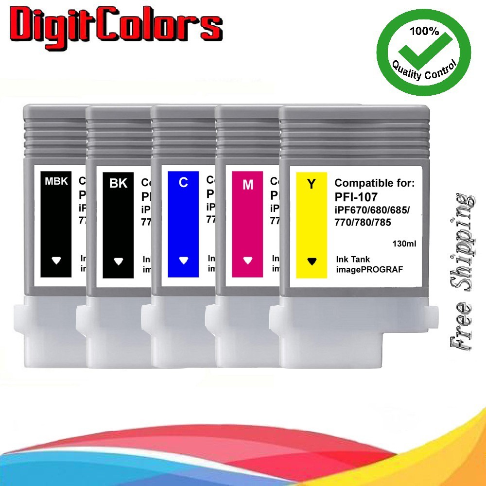 PK of 3 colors of PFI-107 Ink Tank for Canon iPF670 IPF770 IPF780 IPF785 PFI107