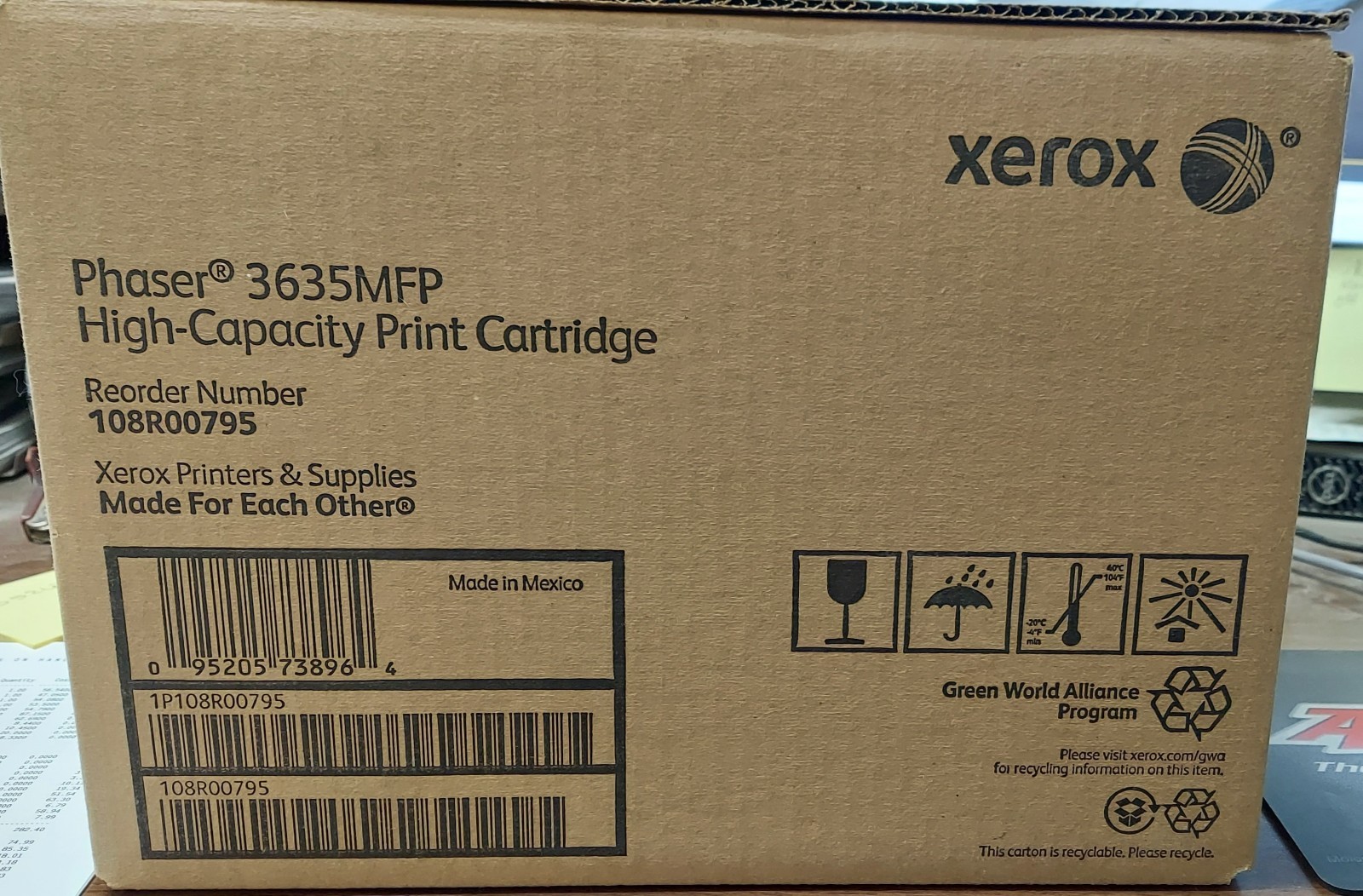 New In Box - Xerox 108R00795 Black Toner Cartridge High Capacity, Phaser 3635MFP