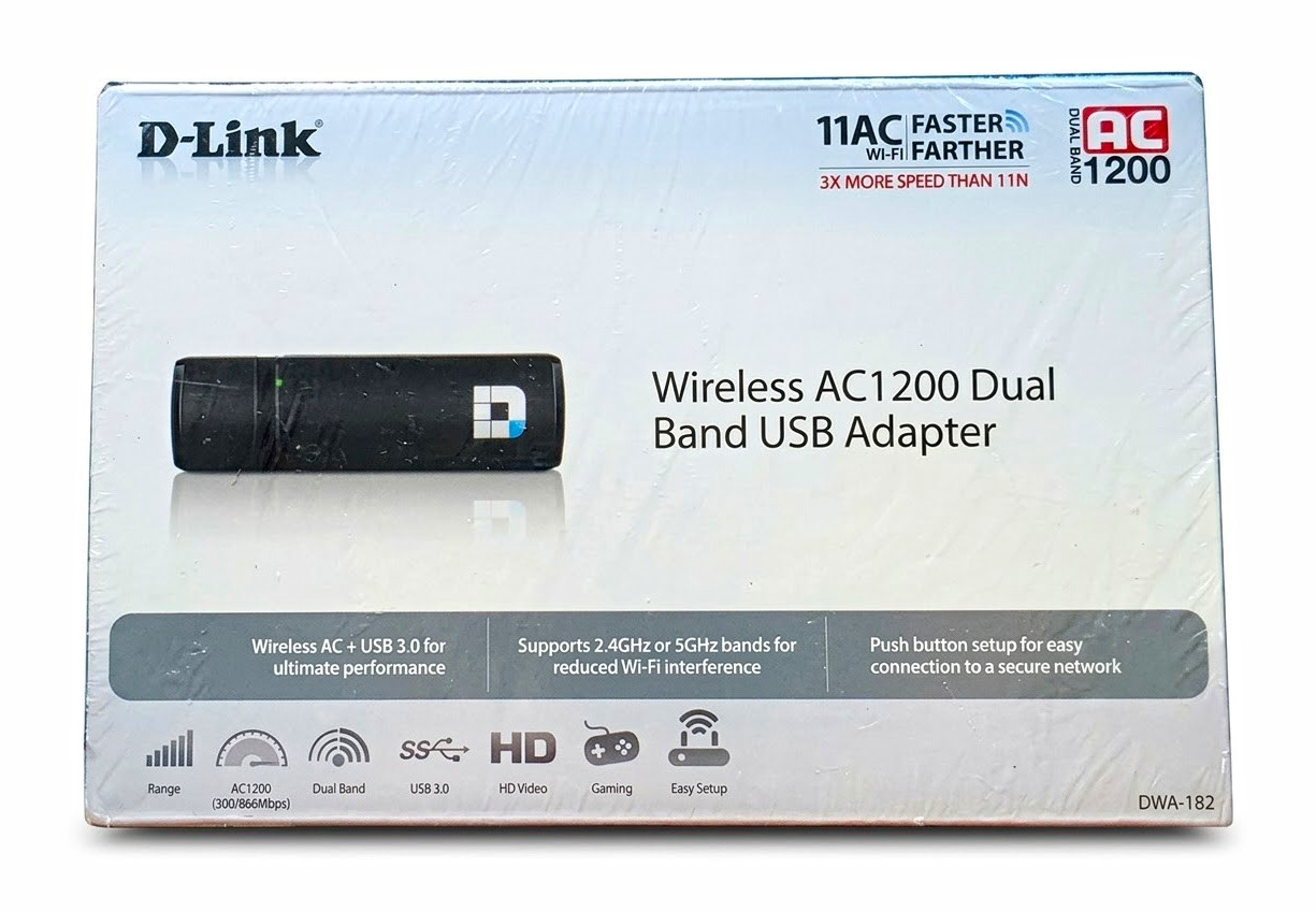 (NEW SEALED) D-Link DWA-182 Wireless AC1200 Dual Band USB 3.0 Adapter