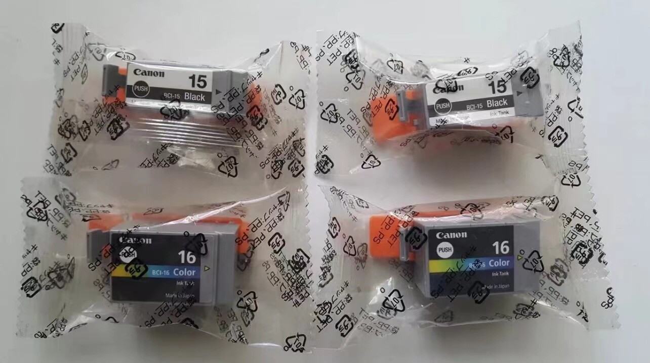 Lot of Genuine Canon BCI-15 Black & BCI-16 Color Ink cartridges.
