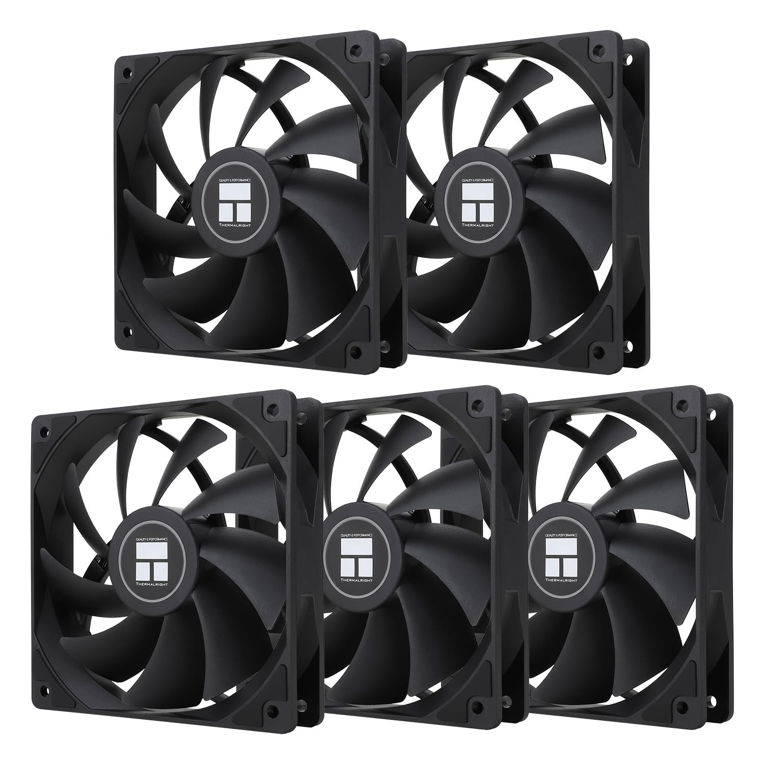 Efficient 120mm Black Cooling Fan - 1550 RPM High Airflow, 25.6 dBA Noise Level