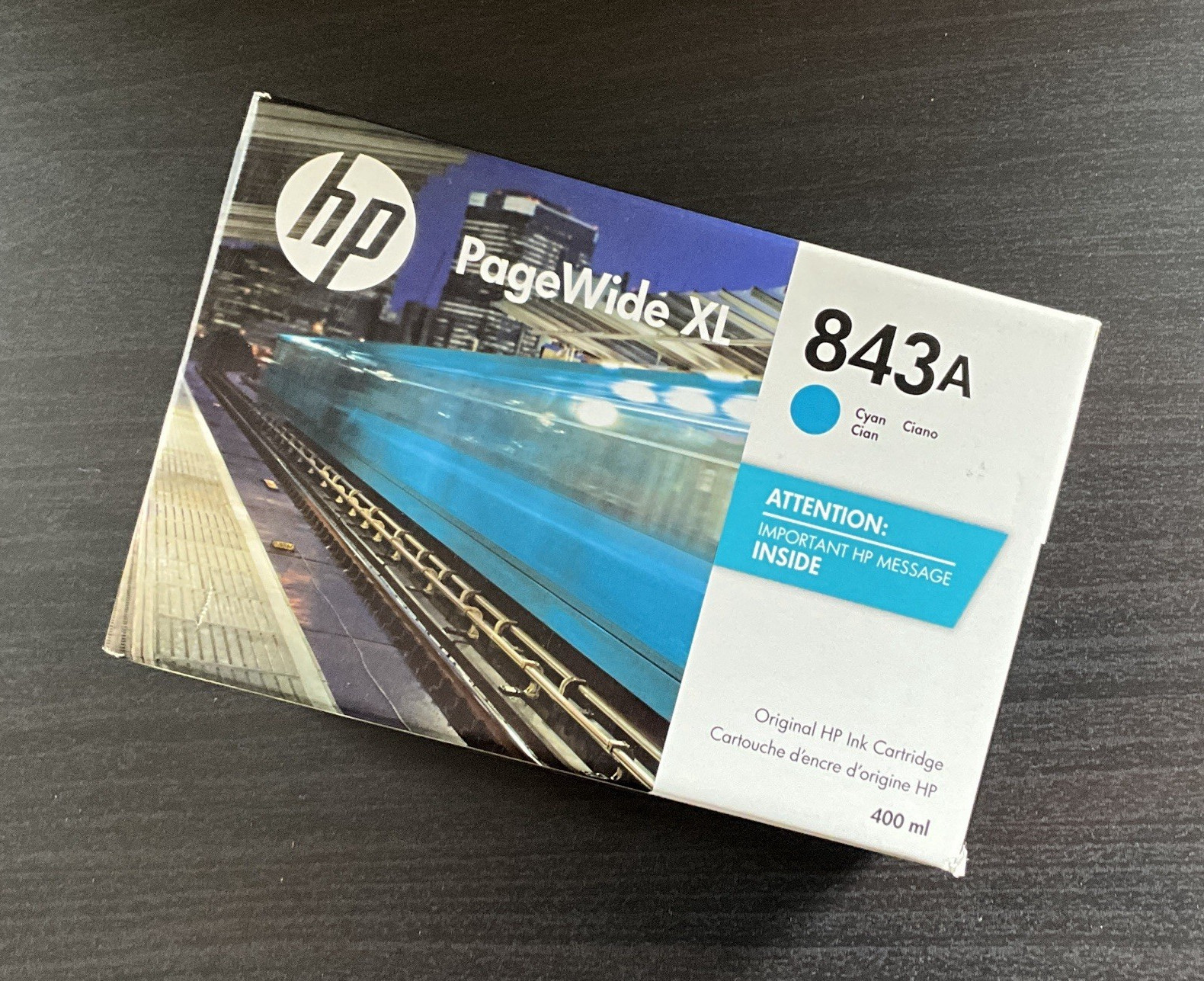 HP 843A PageWide XL Genuine Original Cyan Inkjet Cartridge 400 ml C1Q58A