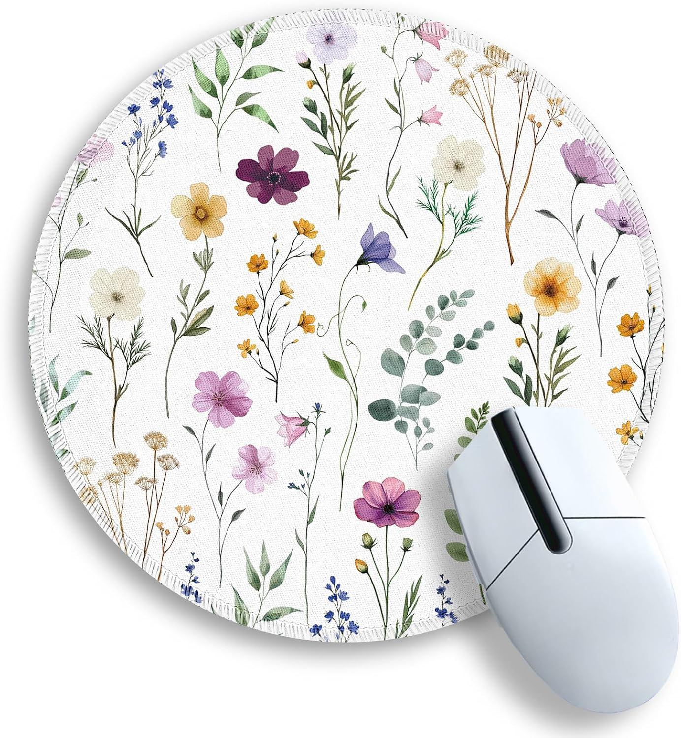 Floral Round Mouse Pad, Back to School Supplies Teacher Desk Decor | Small