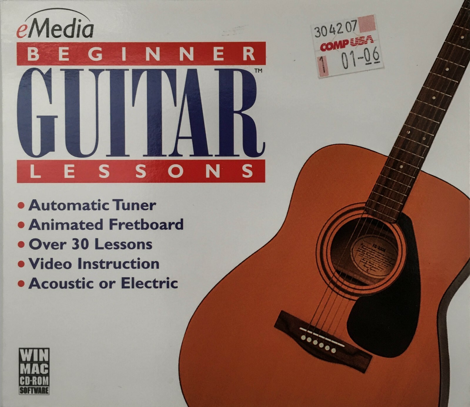 Beginner Guitar Lessons (eMedia) Win Mac CD-ROM Over 30 Lessons