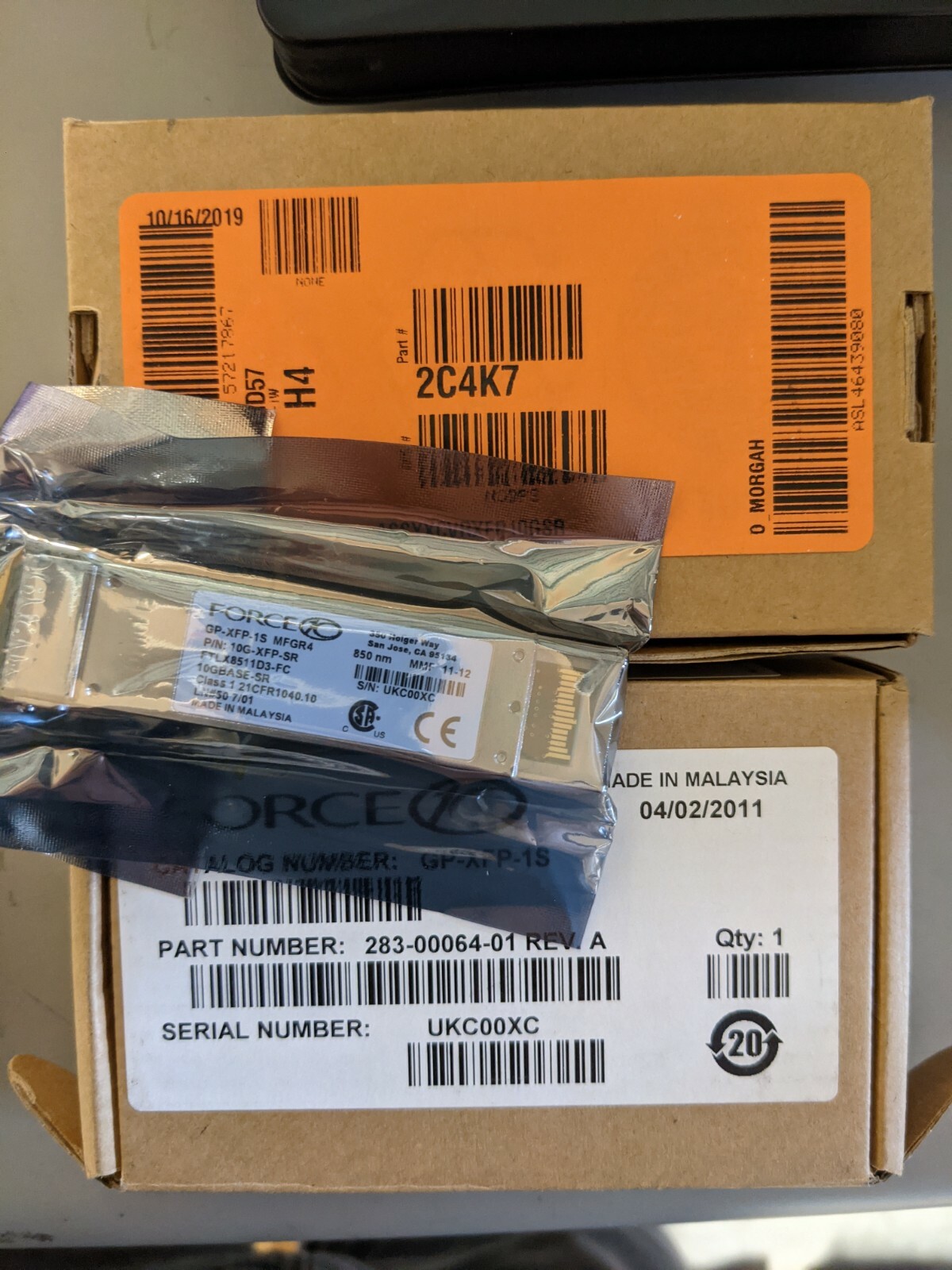 DELL / FORCE10 XFP GP-XFP-1S 2C4K7 TRANSCIVER MODULE Memory 10GB 10GBASE-SR XFP 