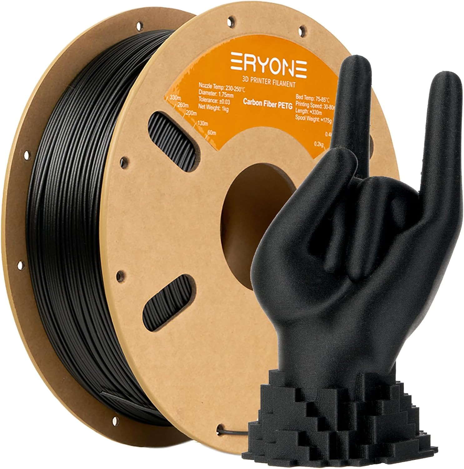 ERYONE PETG Carbon Fiber 15% Filament 1.75Mm, 3D Printer Filament, Premium Matte