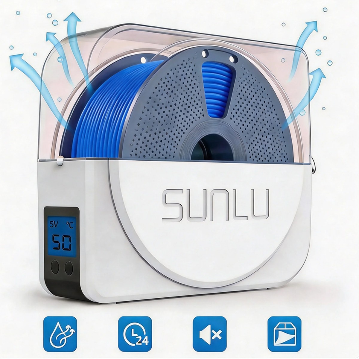 Sunlu 3D Printer Filament Dryer Box Upgraded S1 Plus with Fan,Filament Dryer