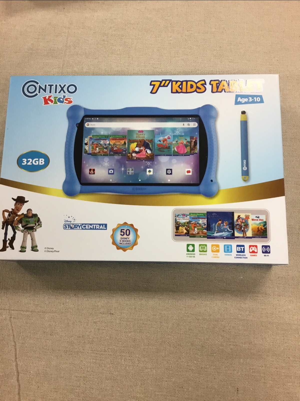 Contixo Kids Learning Tablet Bundle, Headphones , Stylus And Sleeve Bag