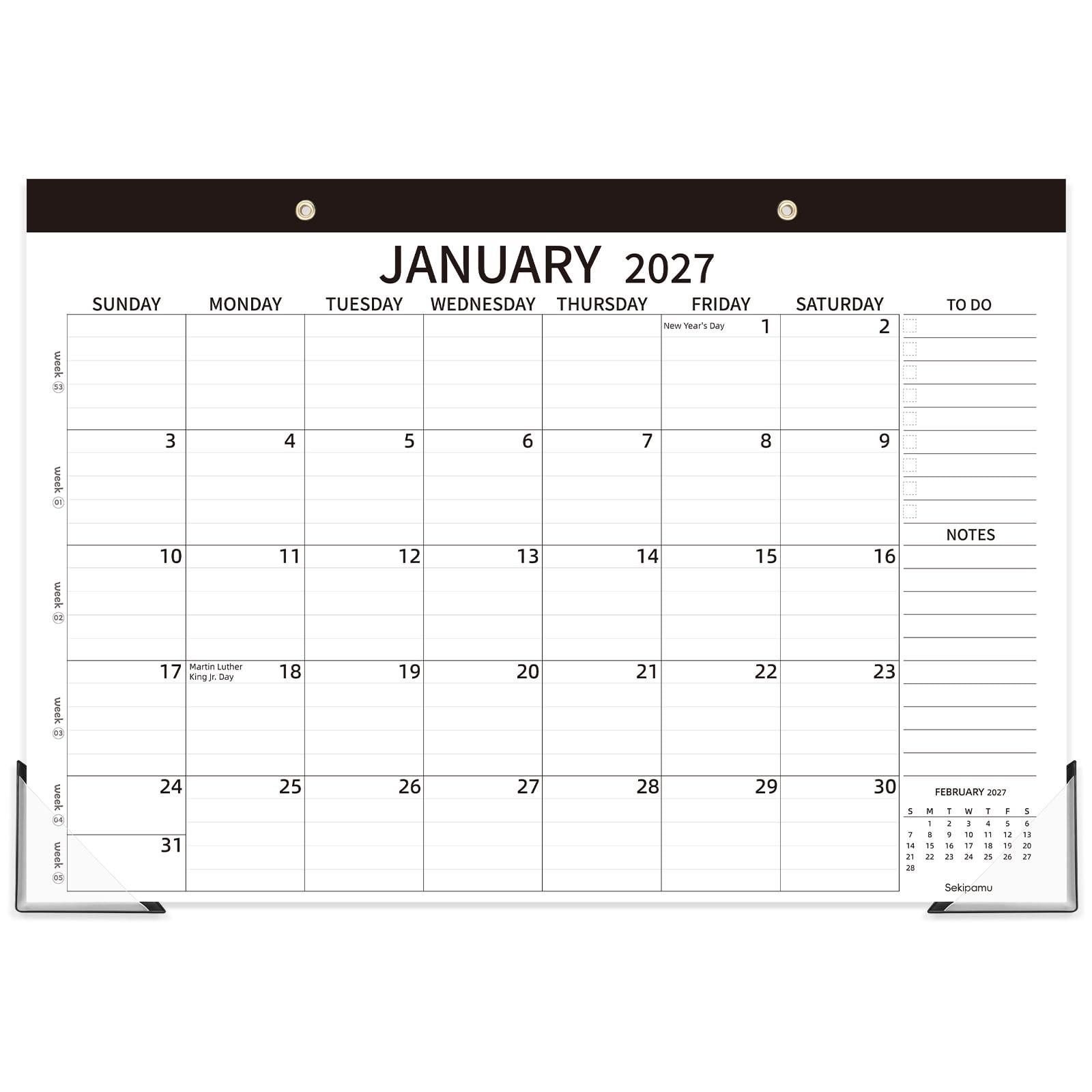 Desk Calendar 2027-2028 17 W x 12 H Large 18 Months Home Office Sekipamu January