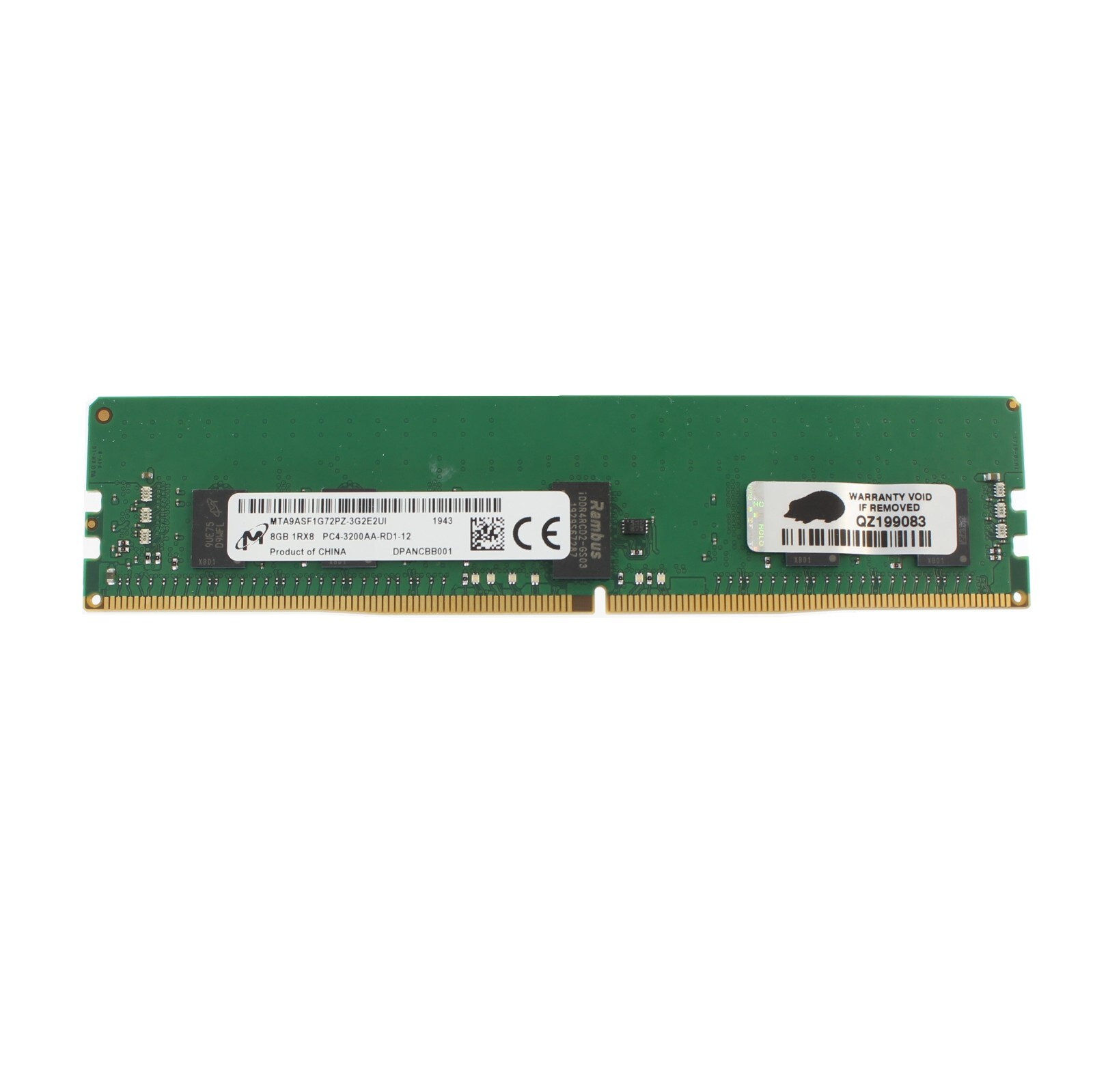 Micron 16GB 2RX8 PC4-3200AA-R 3200MHz ECC Memory Module MTA18ASF2G72PDZ-3G2R1TI