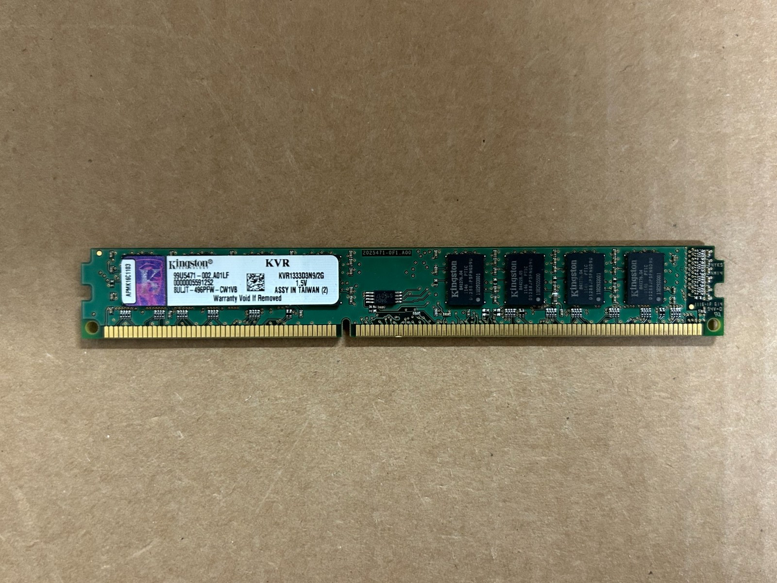 Kingston PC3-10600 2 GB DIMM 1333 MHz DDR3 Memory (KVR1333D3N9/2G)
