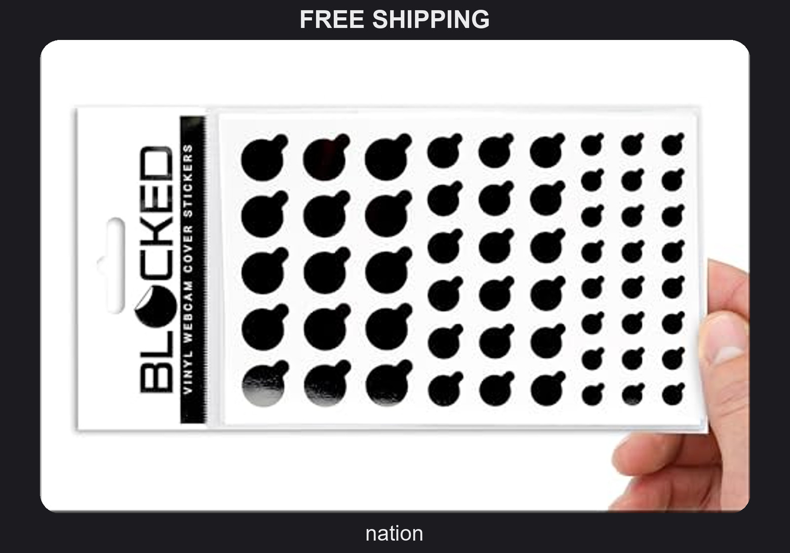 57 Pack Webcam Privacy Stickers Black Vinyl Restickable Covers for Laptops