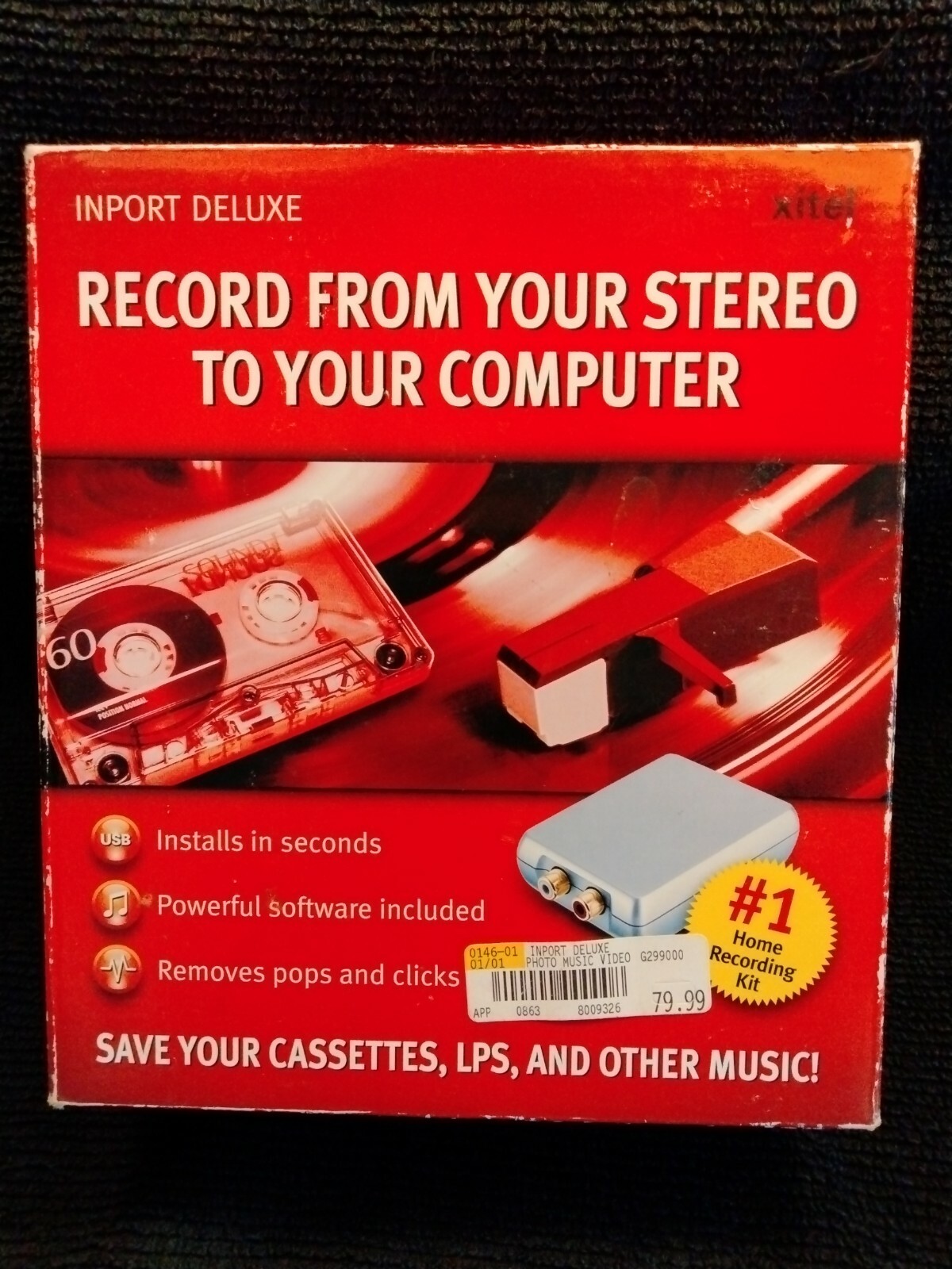 Xitel Inport Deluxe Software Record From Your Stereo To Your Computer Open Box 