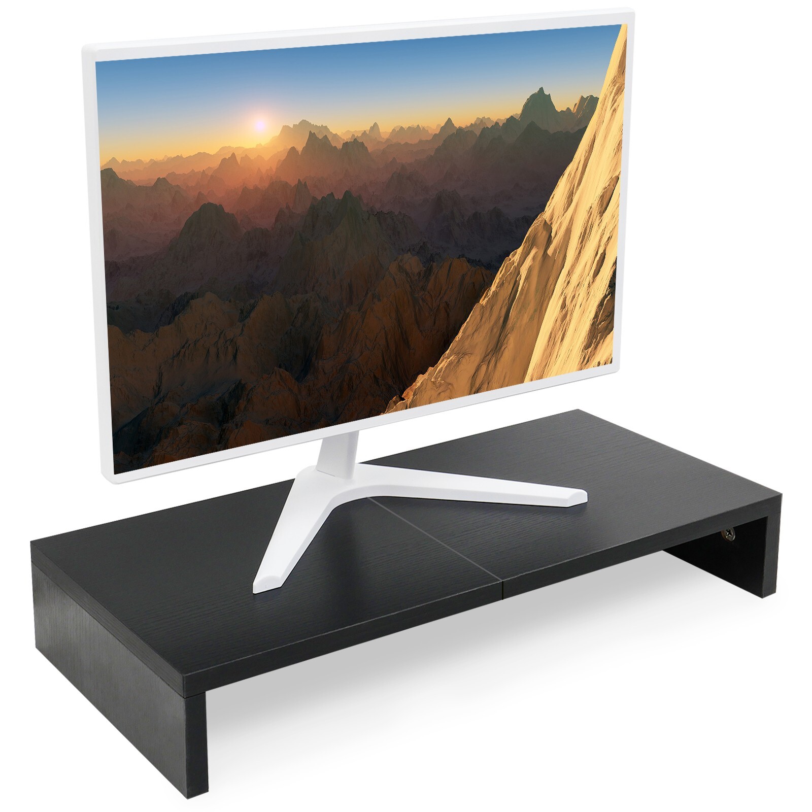 20 inch Monitor Stand Riser for Desk, TV/Screen/PC/Printer/Laptop Riser Black.