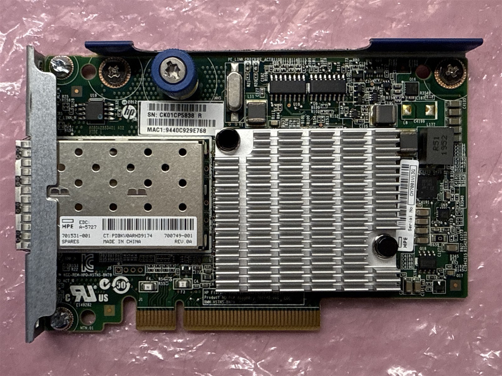 HPE 700749-001 FLEXFABRIC 10GB 4K2015 DUAL-PORT SFP+ ADAPTER 701531-001