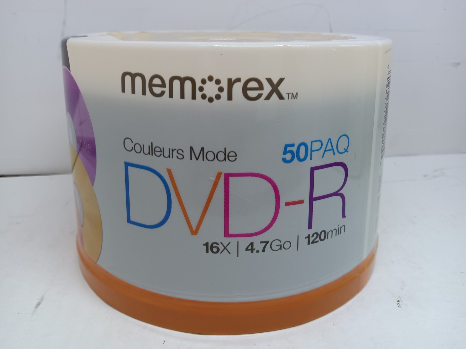 Memorex DVD+R Cool Colors 16X 4.7 GB 120 Min Disc 50 Pack Blank DVD NEW