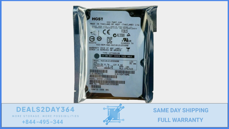 HGST 1.2TB 10K 2.5" SAS 6.0GB/s Enterprise HDD HUC101212CSS600/HUC1012CLAR1200