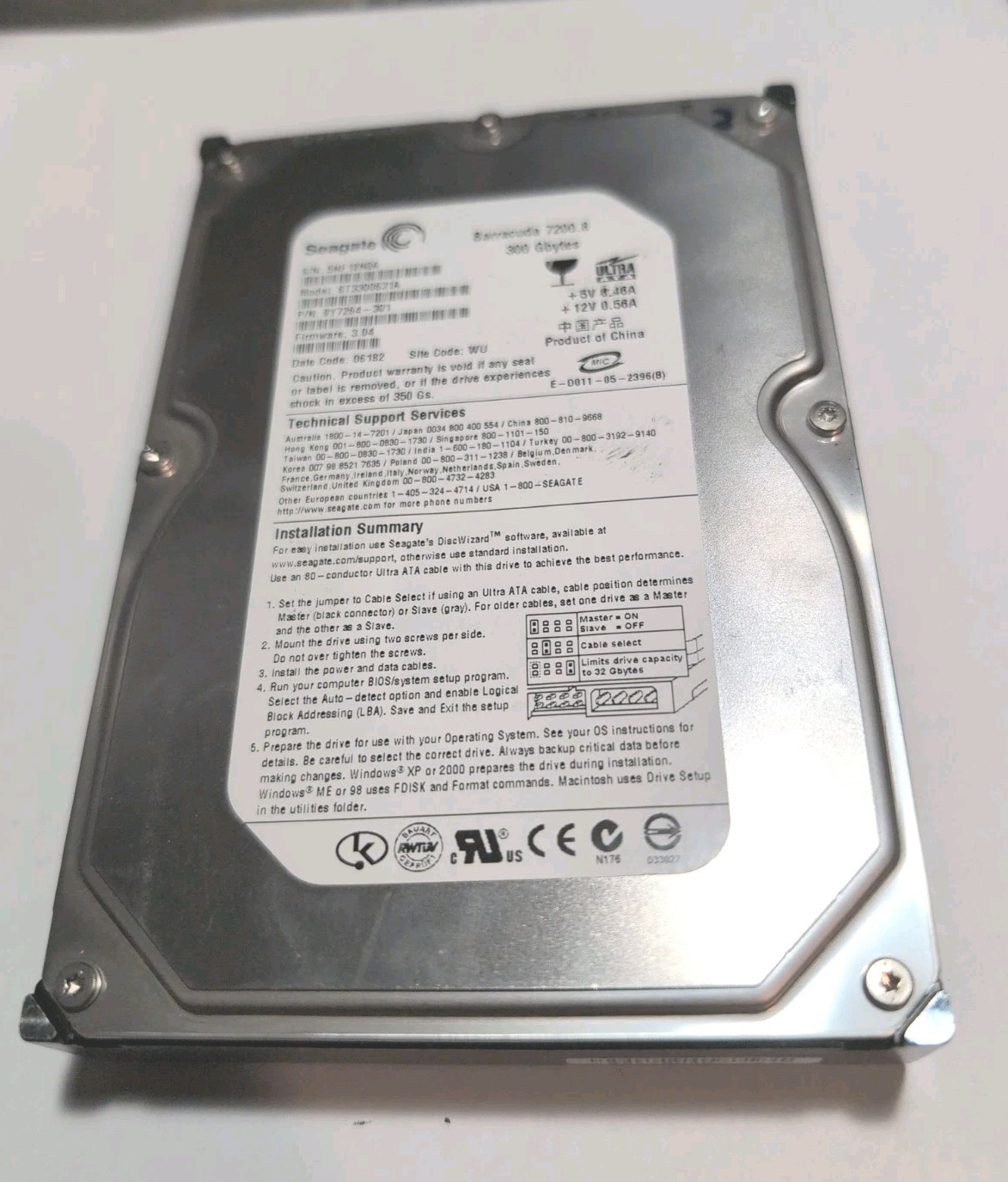 Seagate ST3300631A 9Y7264-301 300GB 3.5 Barracuda 7200.8 SATA HDD 7200RPM Read