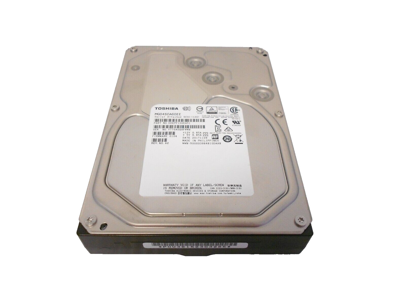 LENOVO TOSHIBA 6TB 7.2K 12Gb/s 3.5" AF SAS MG04SCA60EE