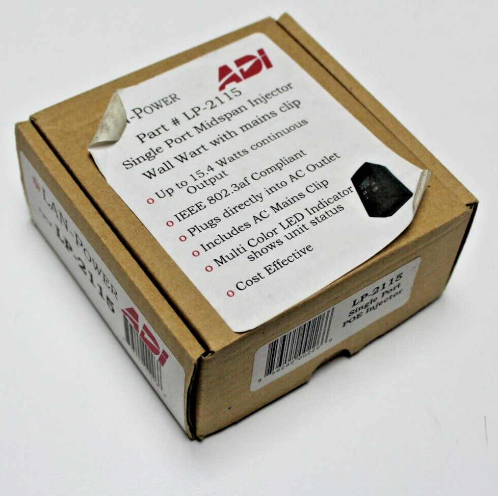 LAN Power LP-2115 Single Port PoE Midspan Wall Plug Injector