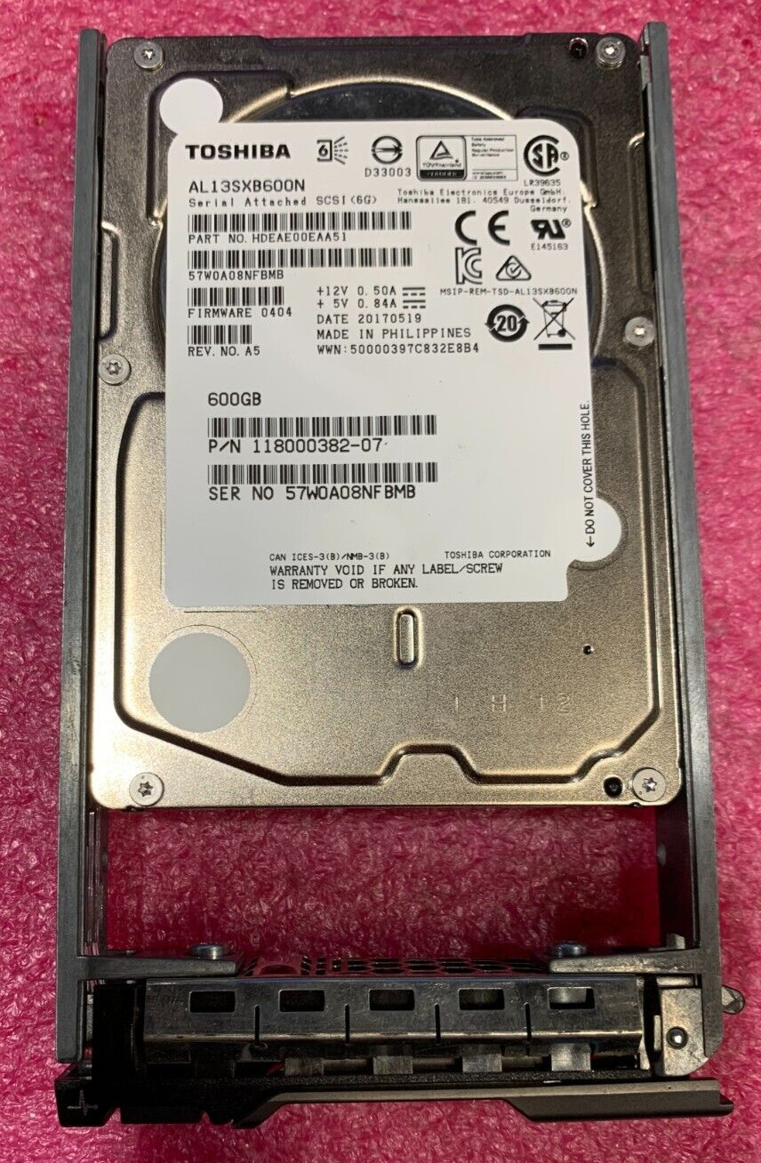 Toshiba AL13SXB600N 600GB 15K RPM 6Gb/s SAS 2.5" 64MB Cache Enterprise HDD