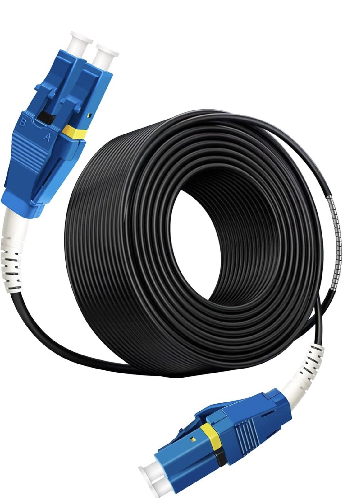 50 Meters Uniboot LC to LC Outdoor Armored Fiber Patch Cable, Low Friction Si...