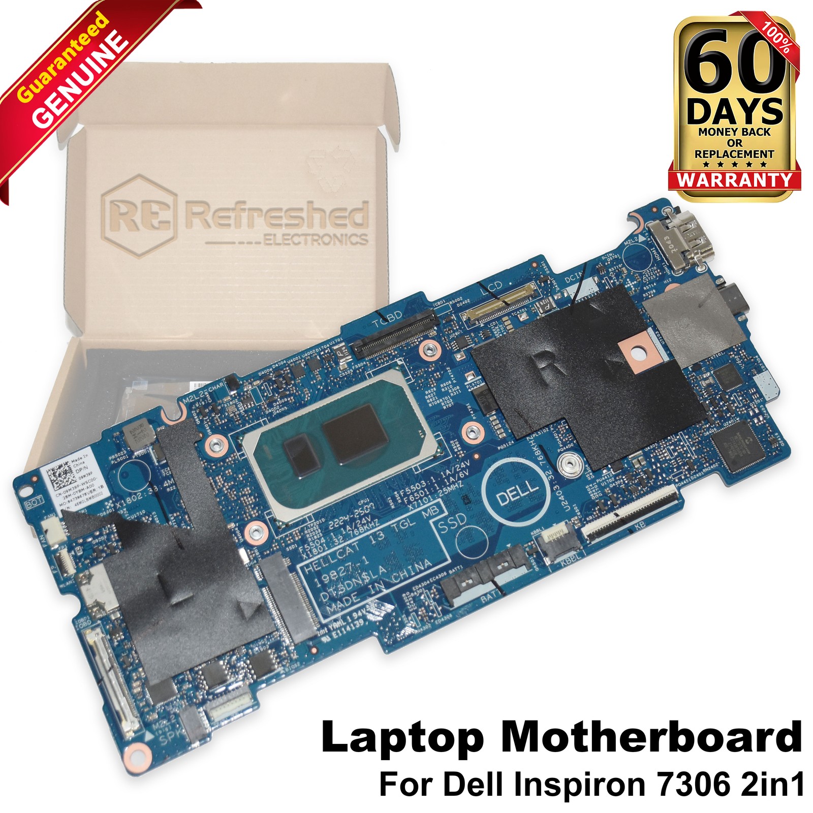 Dell Inspiron 7306 2-in-1 Motherboard i7-1165G7 Quad-Core 16GB RAM 19827-1 9M39P