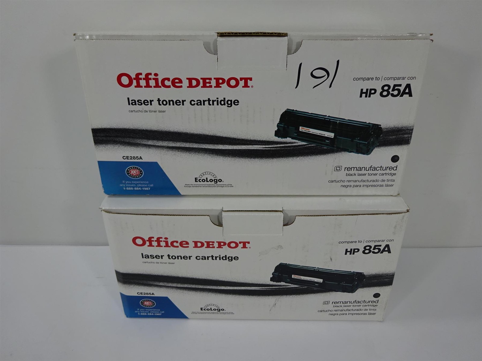 Lot 2 Office Depot CE285A 85A Black Toner Replacement HP 85A CE285A