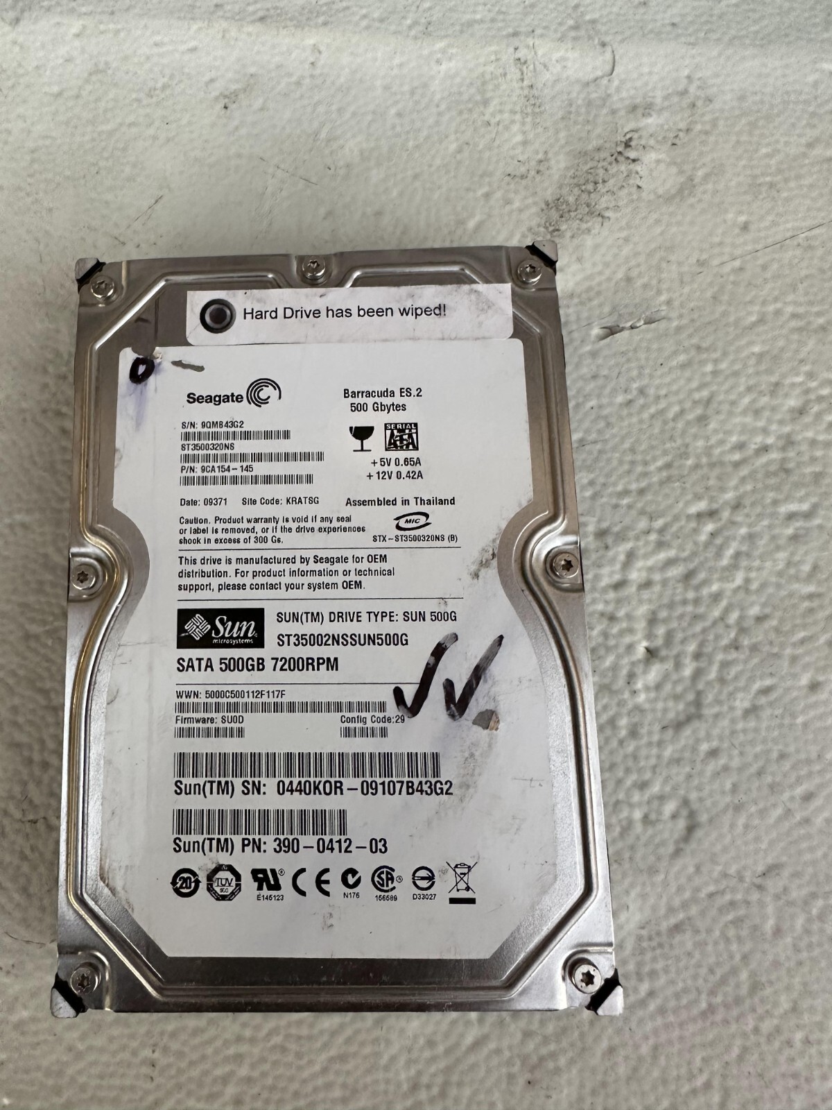 Seagate Barracuda ES.2 500 Gbytes Internal HDD