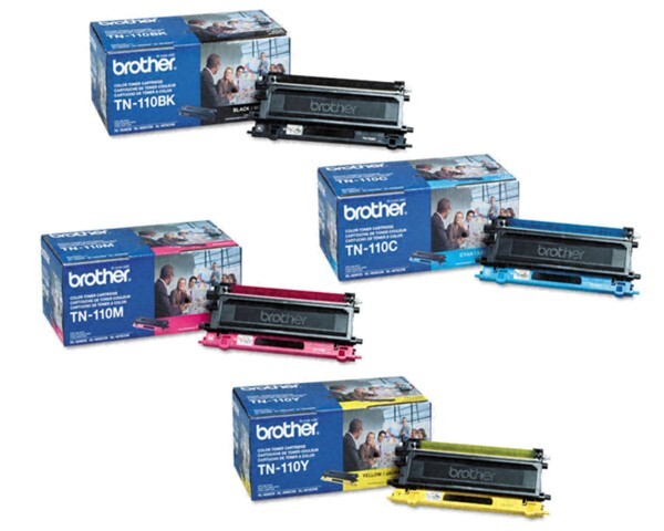 Set 4 Genuine Factory Sealed Brother TN-110BK TN-110C TN-110M TN-110Y Toners