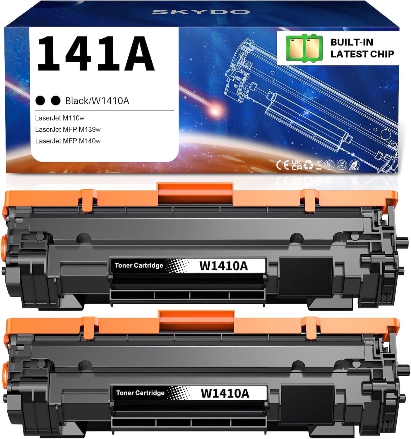 HP 141X 141A W1410X Compatible Toner 2-Pack Black w/Chip M110 M111 M140