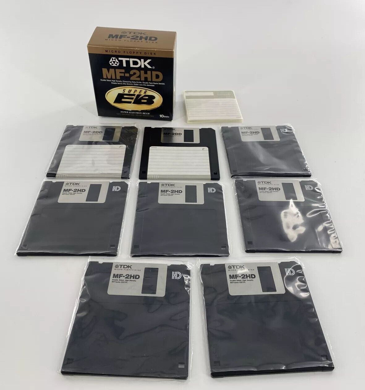 TDK MF-2HD Micro Floppy Disks 8 Pack Storage Double Sided Super EB NEW OPEN BOX