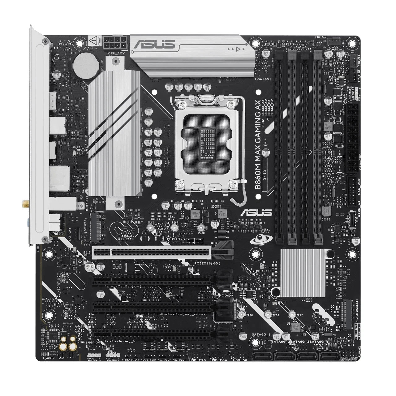 ASUS B860M MAX GAMING AX LGA 1851 DDR5 mATX Desktop Motherboard W/ IO