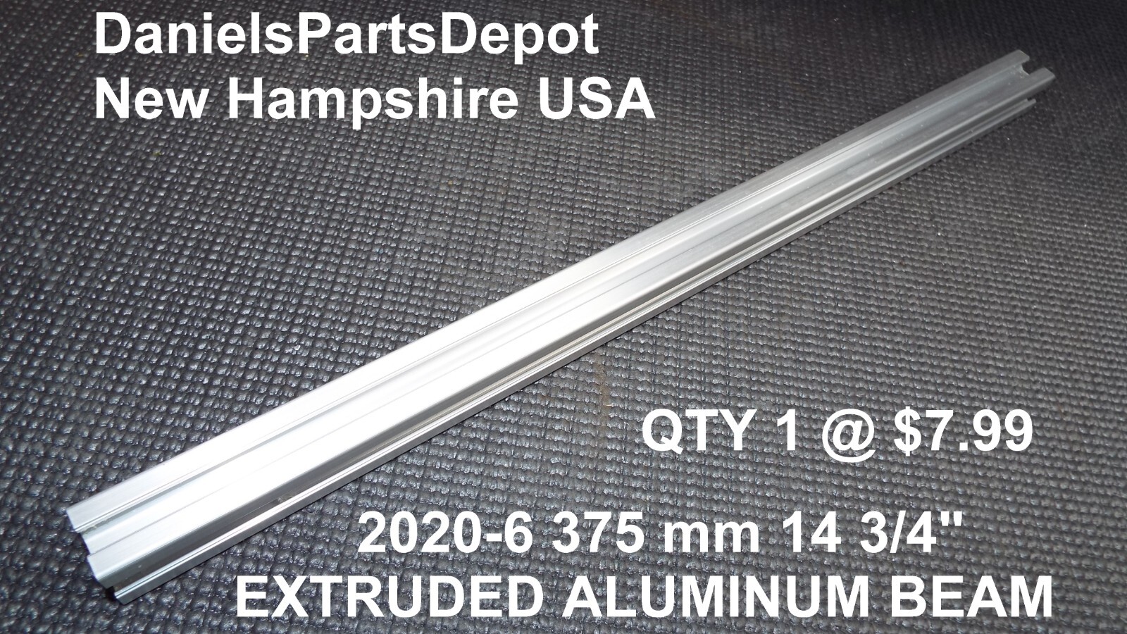 x1 BEAM 2020 X 375 MM EXTRUDED ALUMINUM T-SLOT FRAME 20x20-6 "14.3/4" INCH" USA