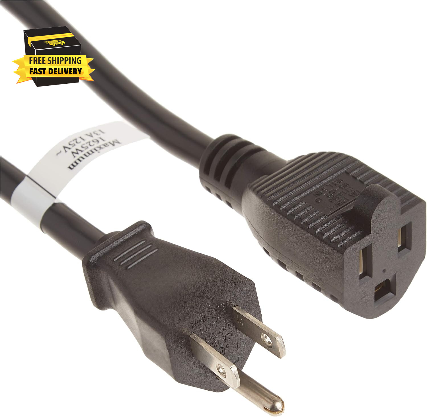 4FT Premium Universal Extension Cord - Power Extension Cord for TV, Computer, Mo