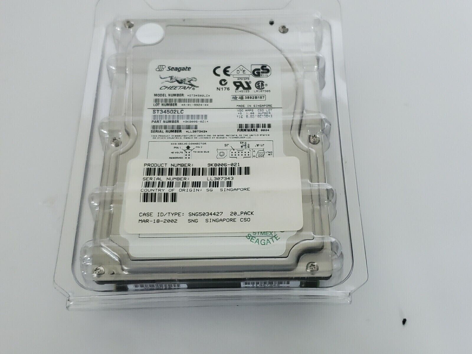 4.5GB ST34502LC Seagate 3.5" 80 PIN SCSI Internal Hard Disk NOS Enterprise Grade